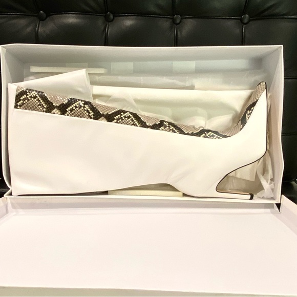 π₯The Koko Good American Over The Knee Snake Embossed Boots New White Sold Out - Picture 2 of 9